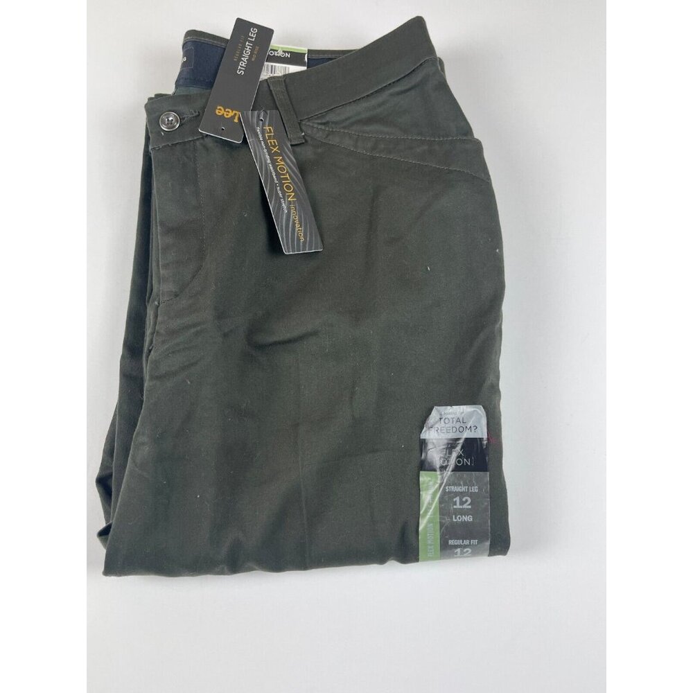 Women's Lee Flex Motion Straight-Leg Pants, Size: 12 T/L, Dark Green